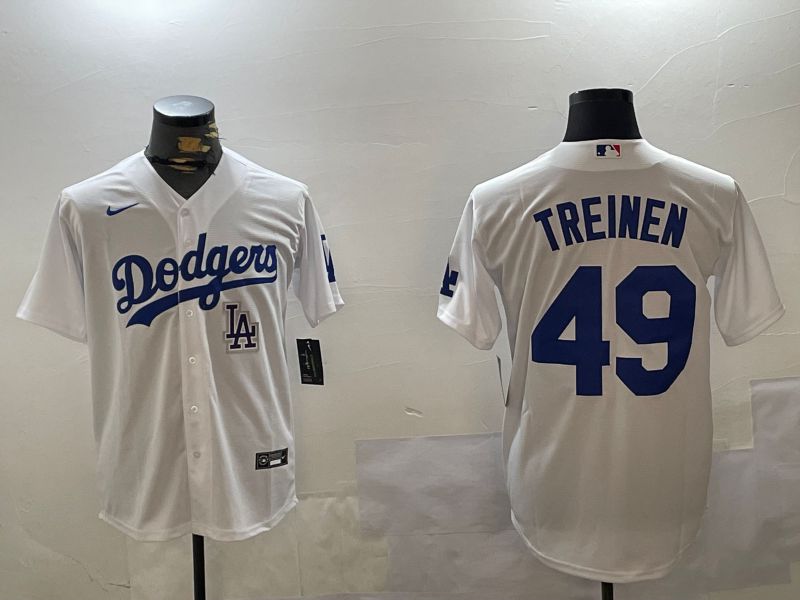Men Los Angeles Dodgers #49 Treinen White Game 2024 Nike MLB Jersey style 5->dallas cowboys->NFL Jersey